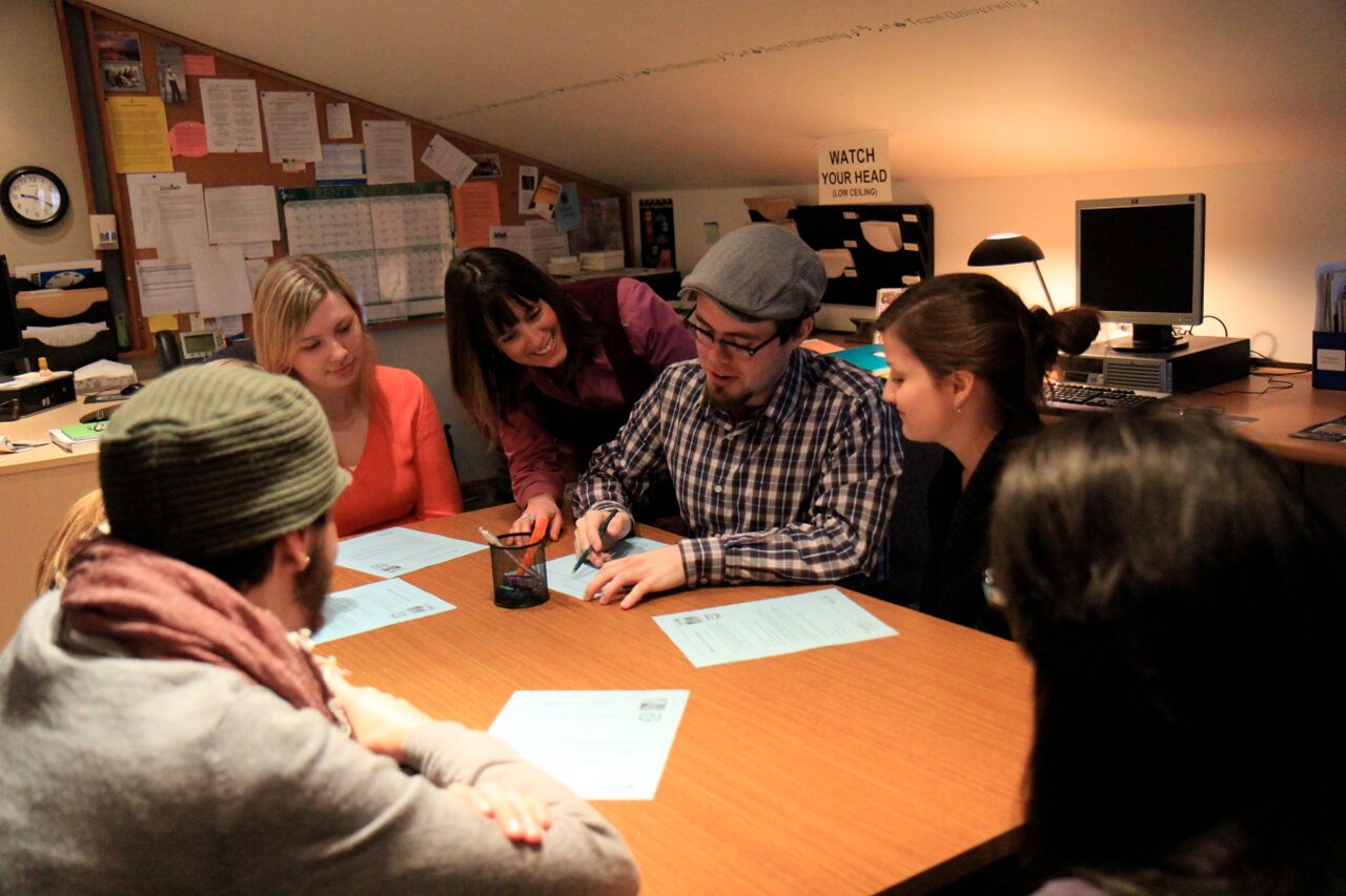 Students working in the Career Centre