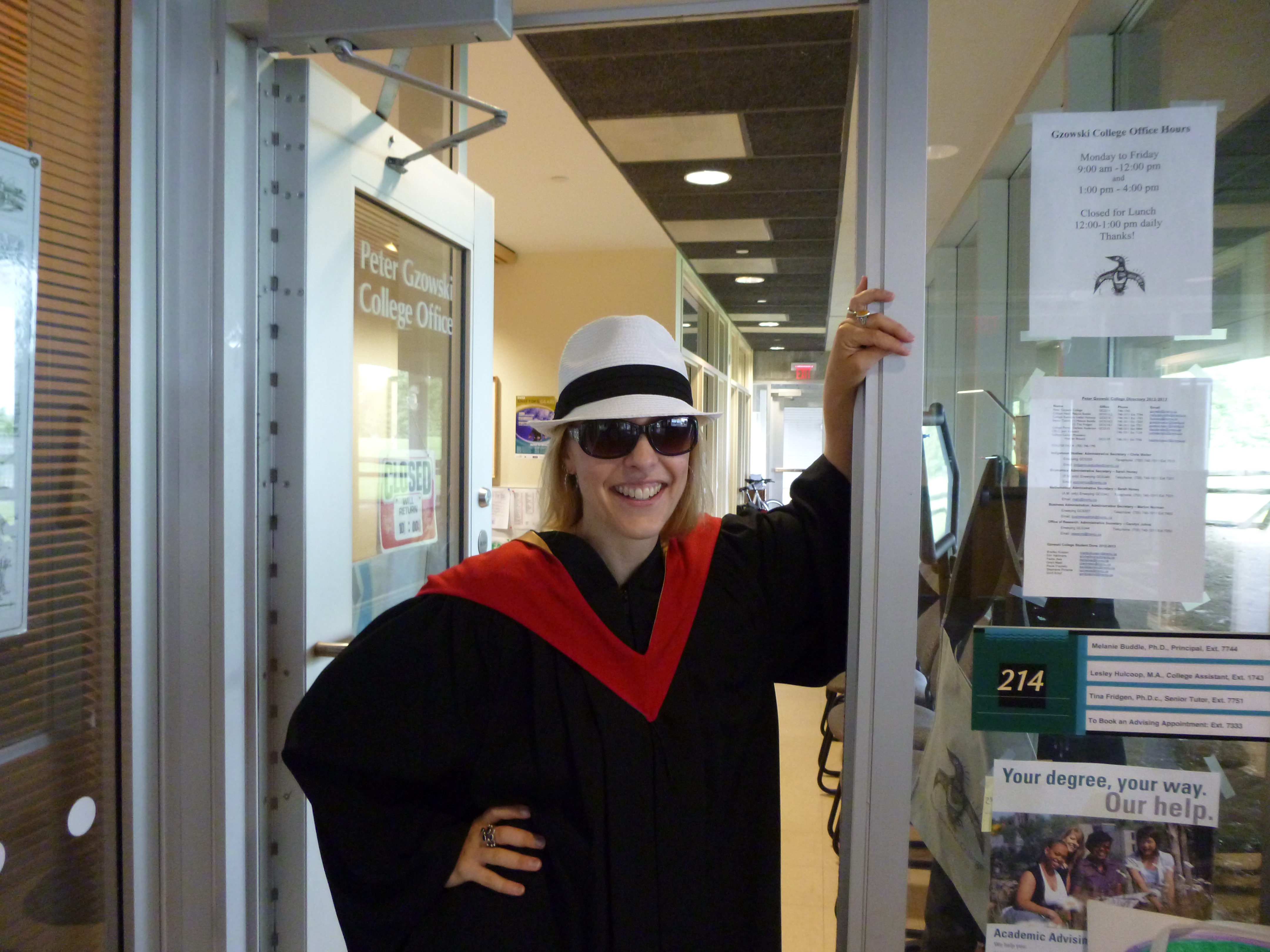 Dr. Melanie Buddle in Gown and hat