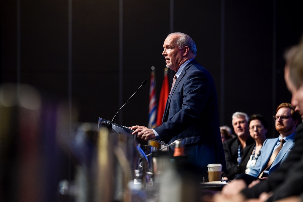 Image of John Horgan giving a speech
