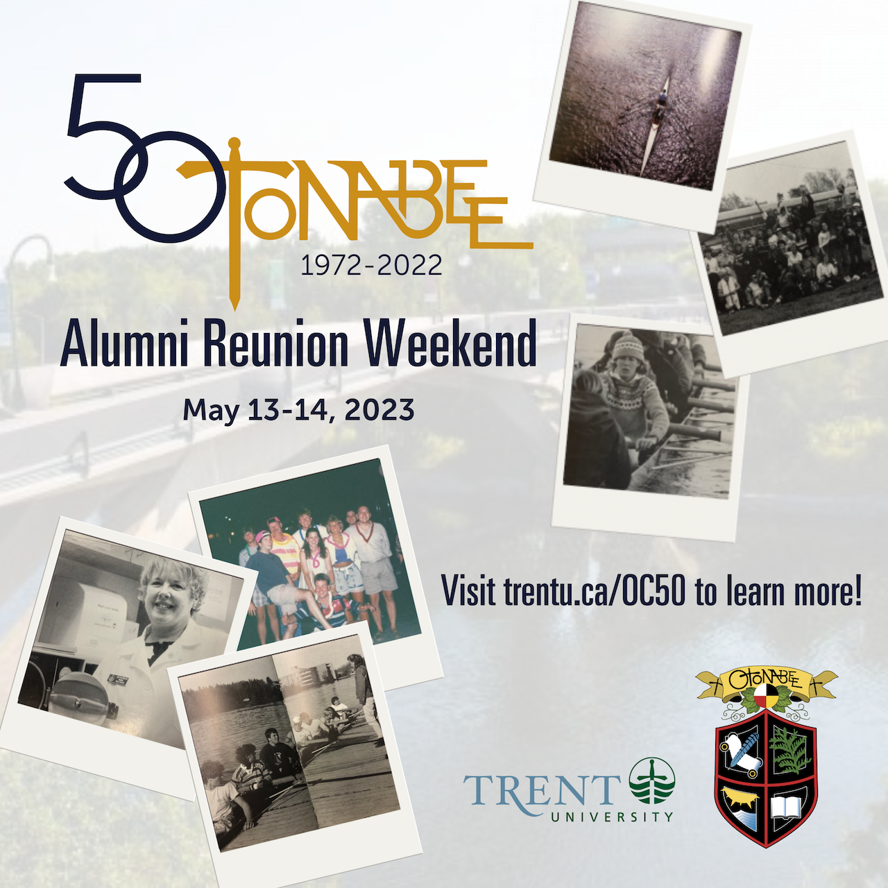 Poster Image of Otonabee College 50 years reunion. Image also links to www.trentu.ca/OC50