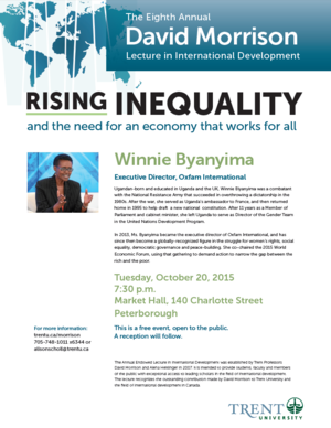 Winnie Byanyima lecture on Rising Inequality