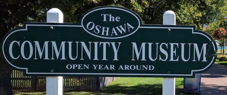 image of oshawa community museum sign at the museum