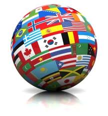 Globe with Flags of the World on it