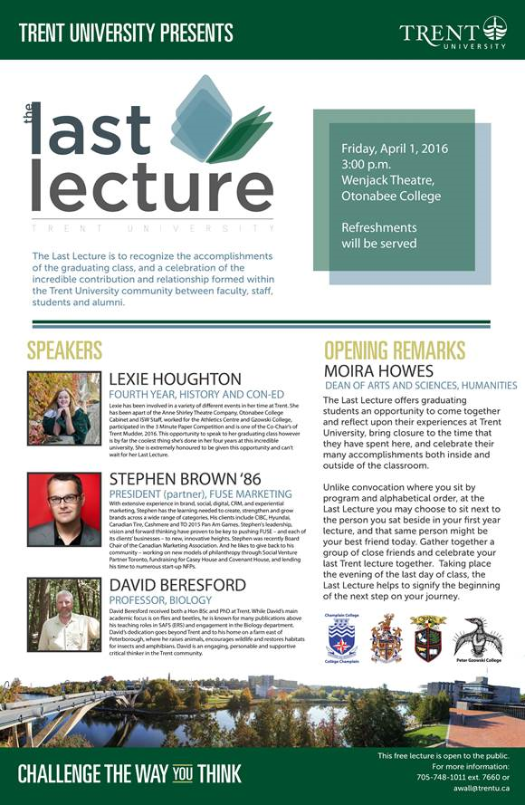 Last Lecture 2016 Promotional/Informational Poster