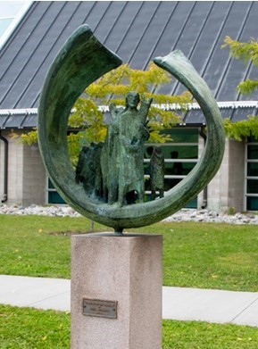 Image of THE PARTING OF THE WATERS Sculpture on Trent Symons Campus
