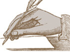 illustrated graphic depicting writing application